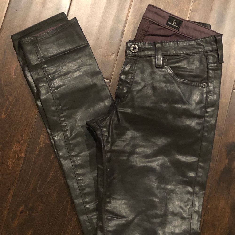 AG Adriano Goldschmeid Black Skinny Leather Jeans